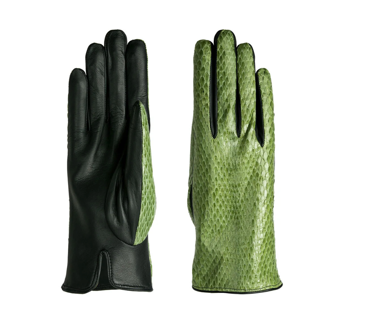 Women's gloves in real reptile with cashmere lining