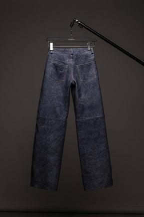 LEATHER DENIM JEANS