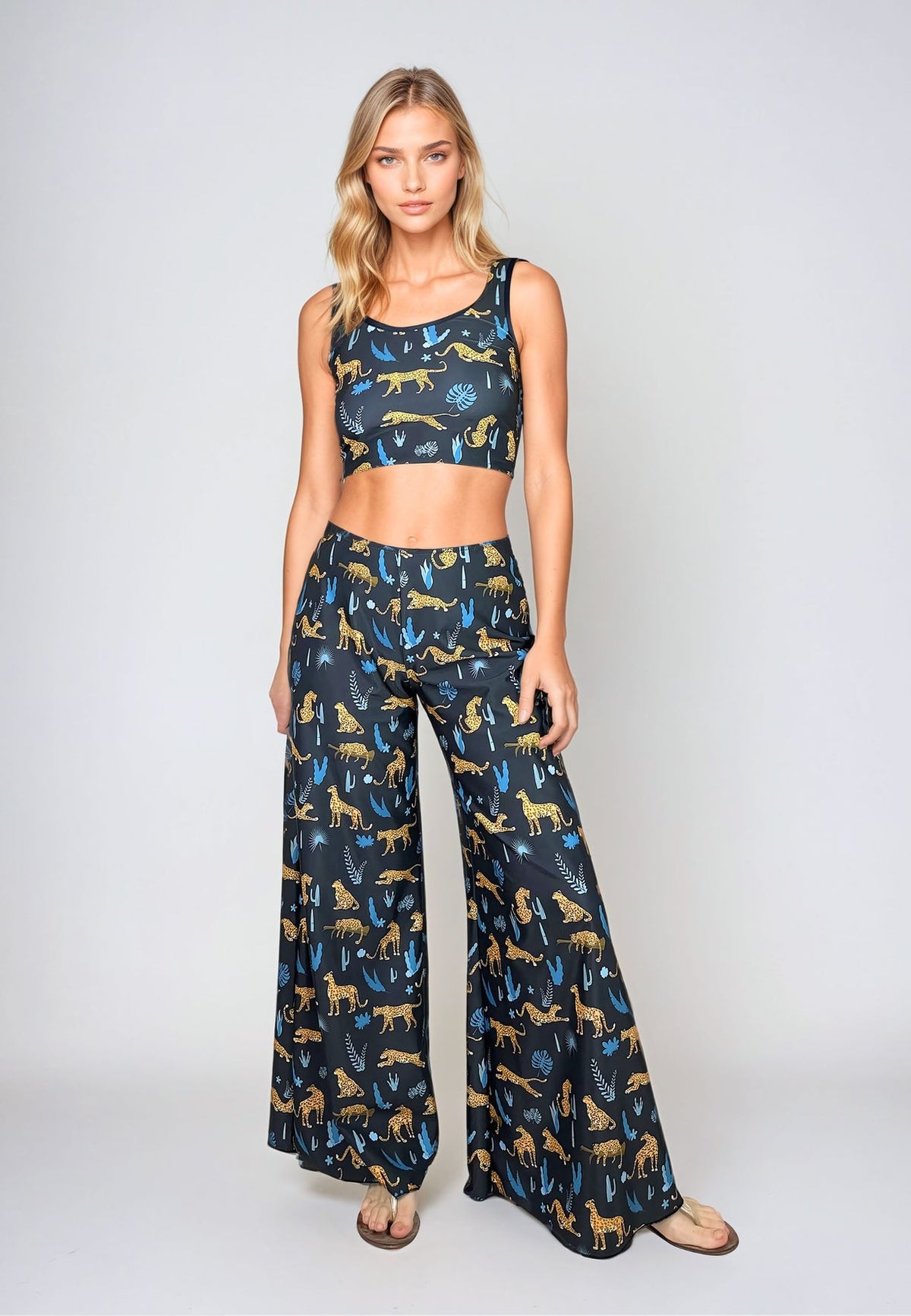 Pantalone Palazzo - Tropical Leopard