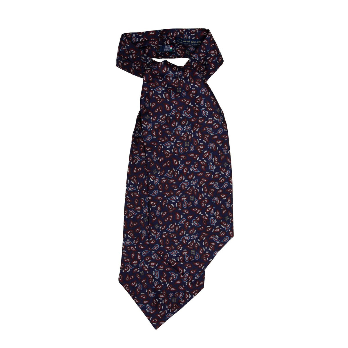 serà fine silk - Navy Blue Paisley Silk Ascot