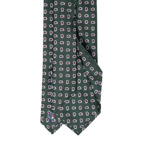 Green & White Paisley Silk Tie Serà Fine Silk