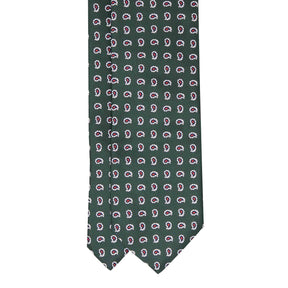 Green & White Paisley Silk Tie Serà Fine Silk