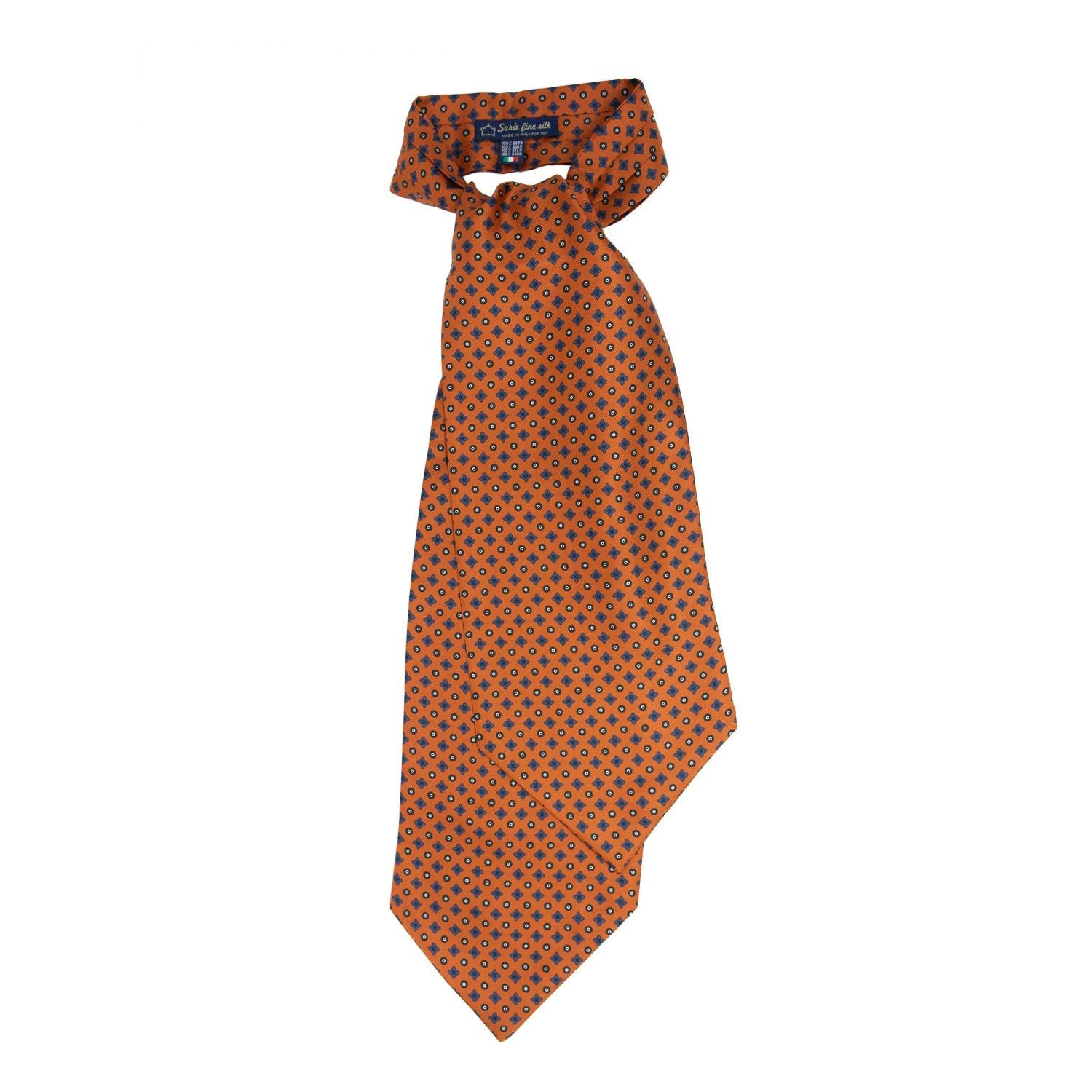 Orange Pattern Silk Ascot Serà Fine Silk