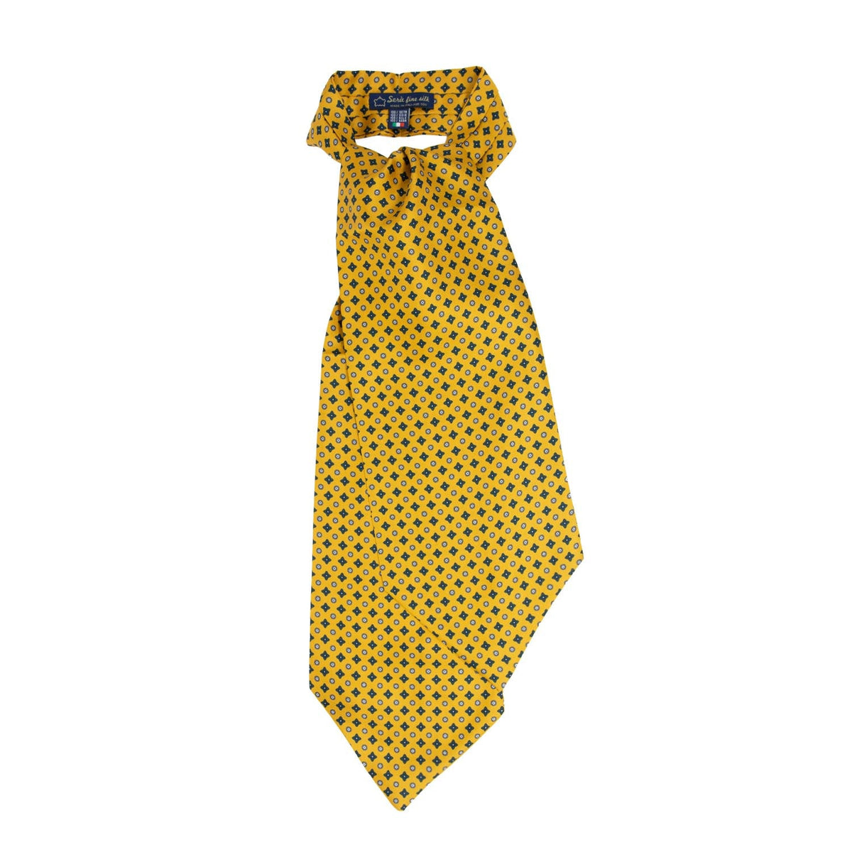 Yellow Pattern Silk Ascot Serà Fine Silk