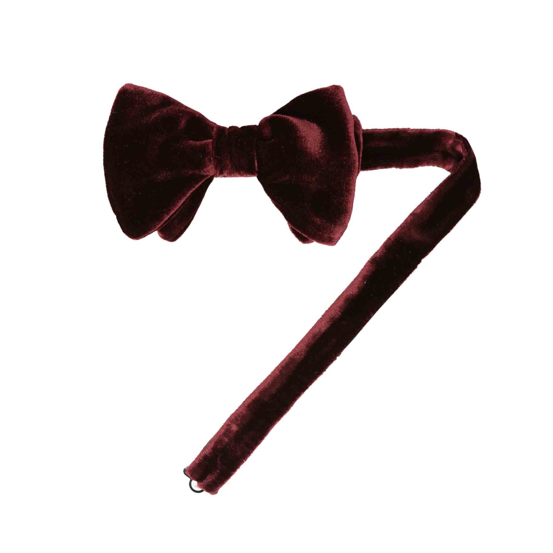 Oxblood Pre-Tied Velvet Butterfly Bow Tie Serà Fine Silk