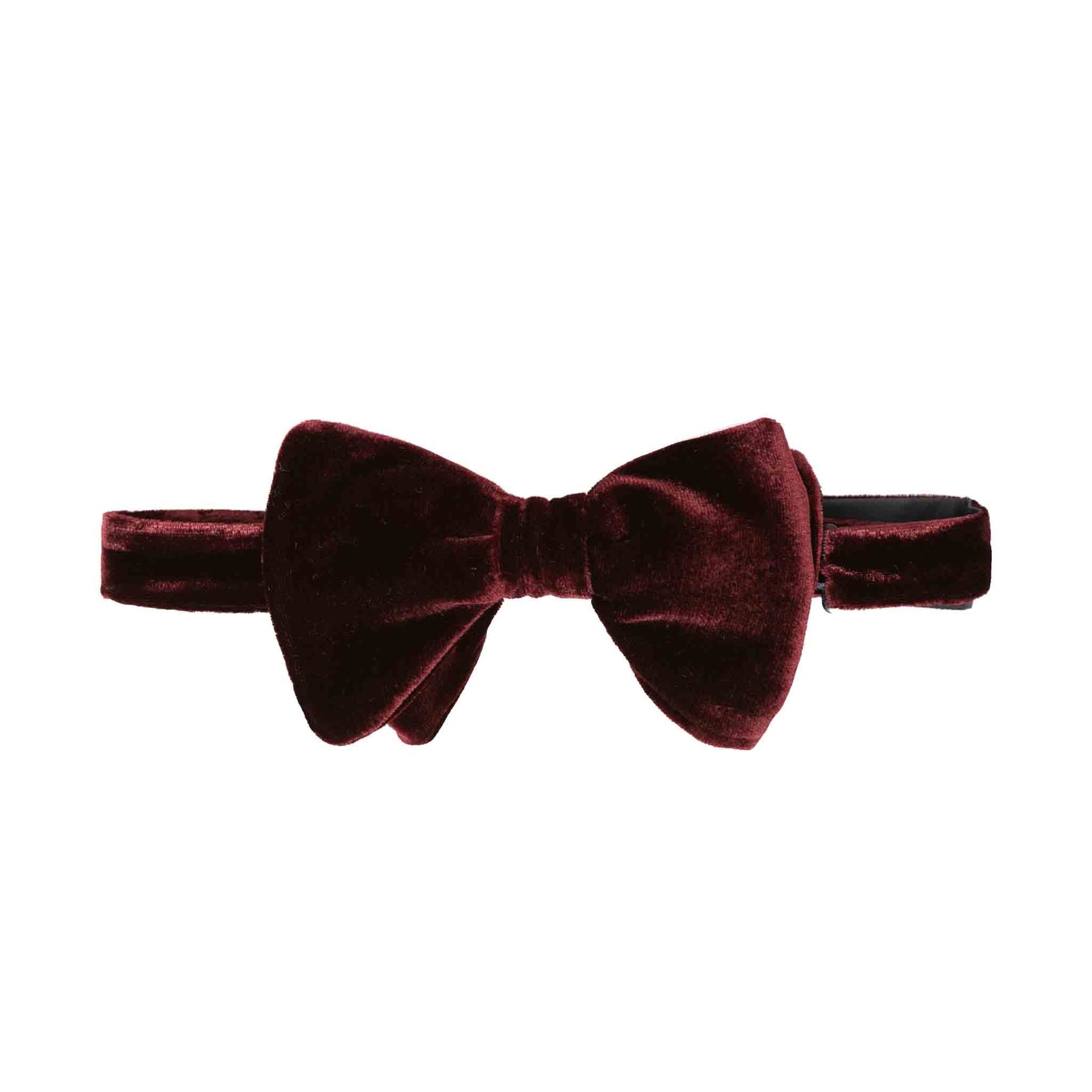 Oxblood Pre-Tied Velvet Butterfly Bow Tie Serà Fine Silk