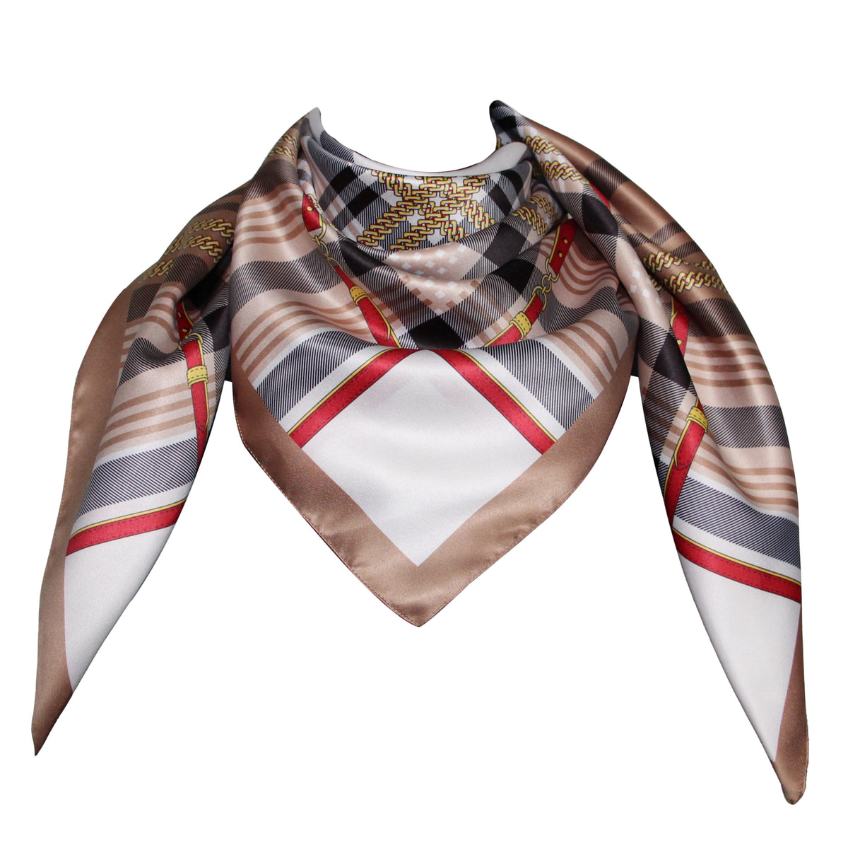 silk scarf 100% des 62584 col 3 beige