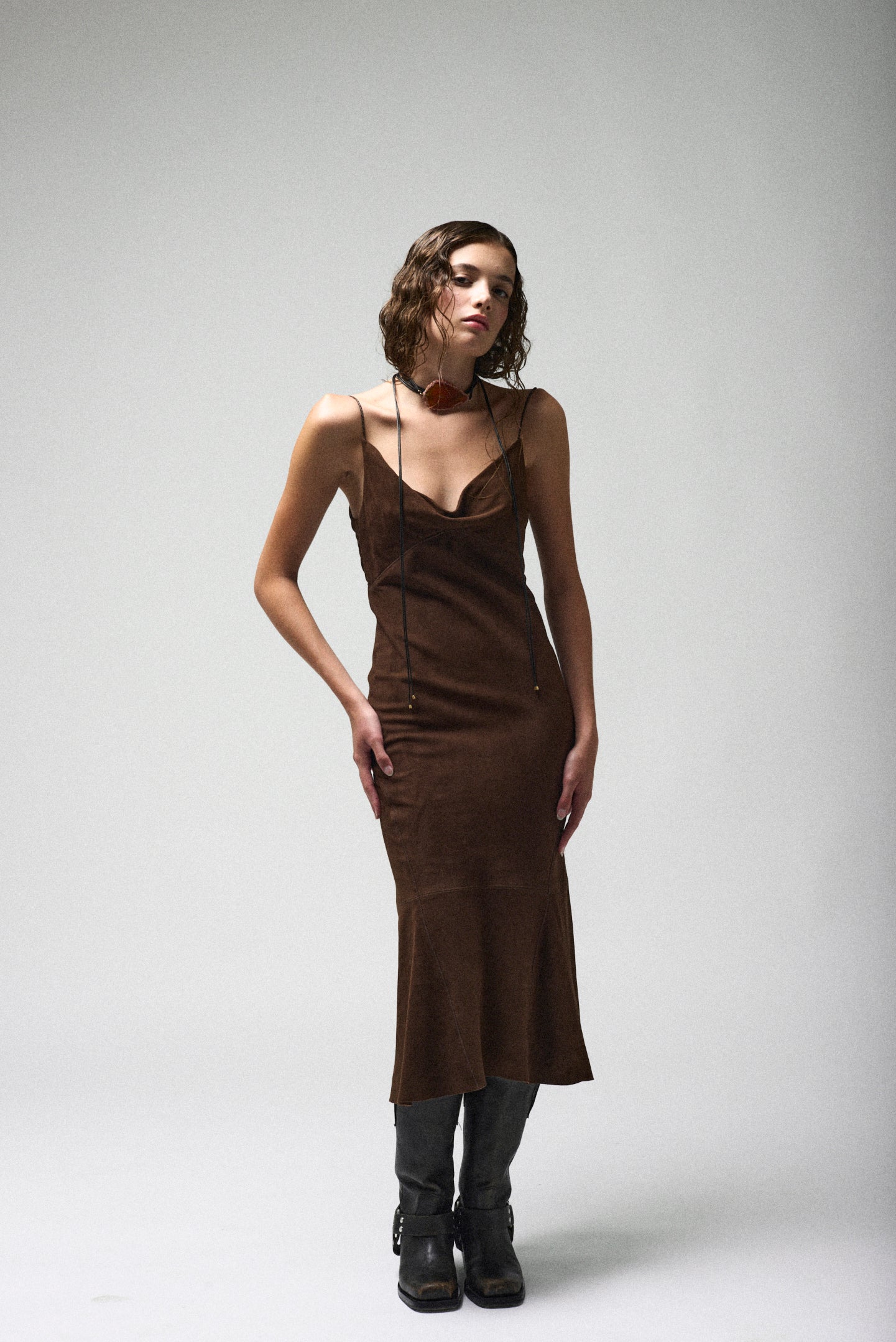 TRY YOUR LUCK SUEDE DRESS