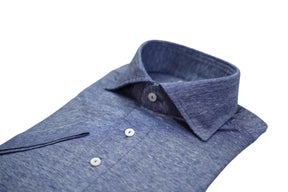 BLUE JERSEY POLO SHIRT SHORT SLEEVE BY- HAND