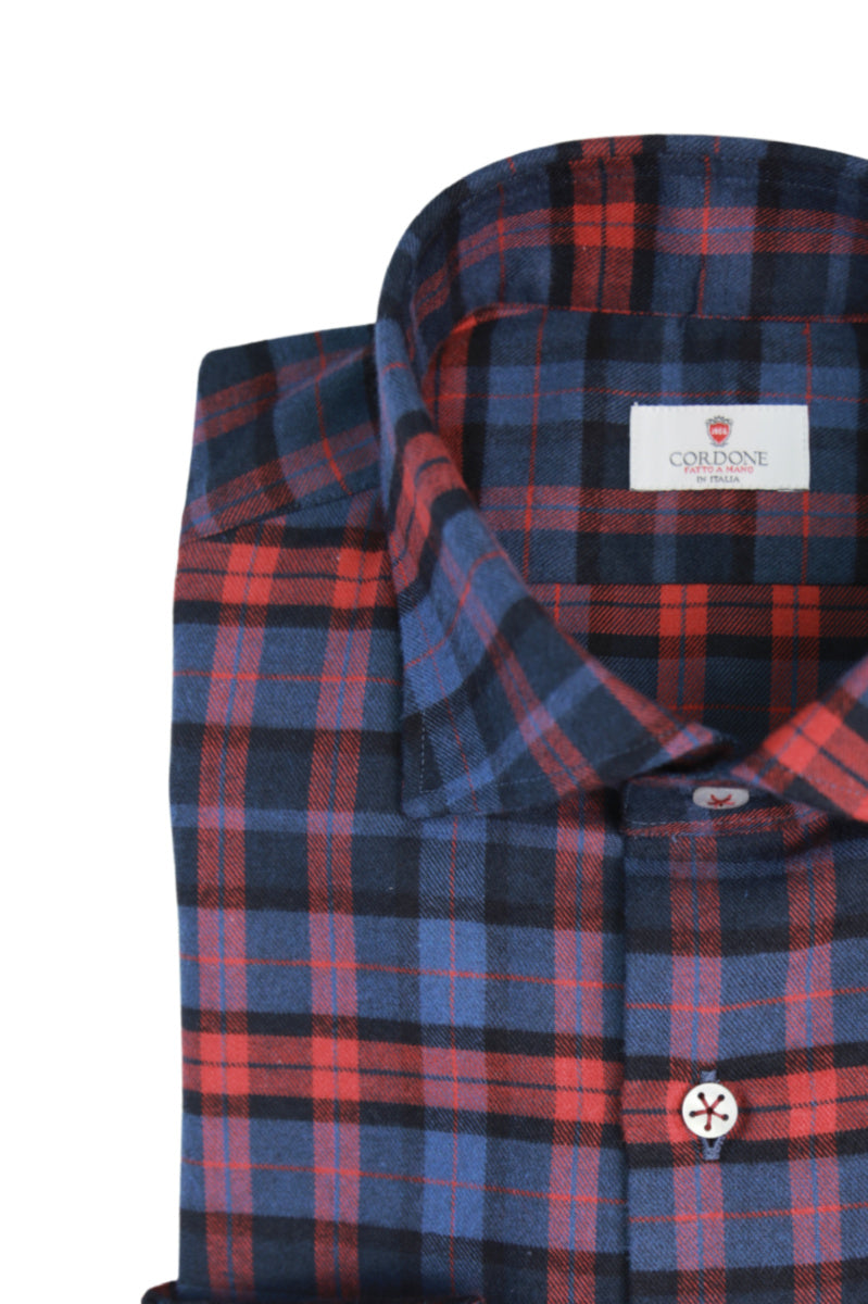 Checkered Flannel Shirt Blue and Red