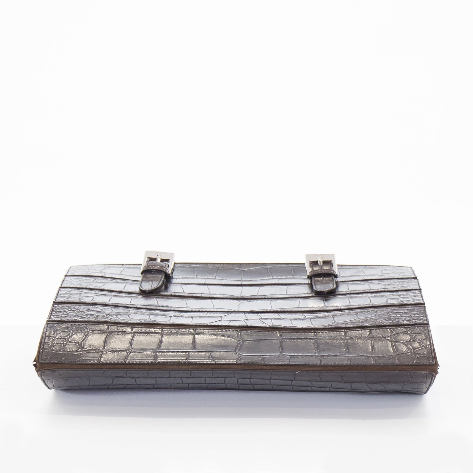 FLORA in Dark Brown Alligator-DOTTI Luxury Handbags. Made in Italy