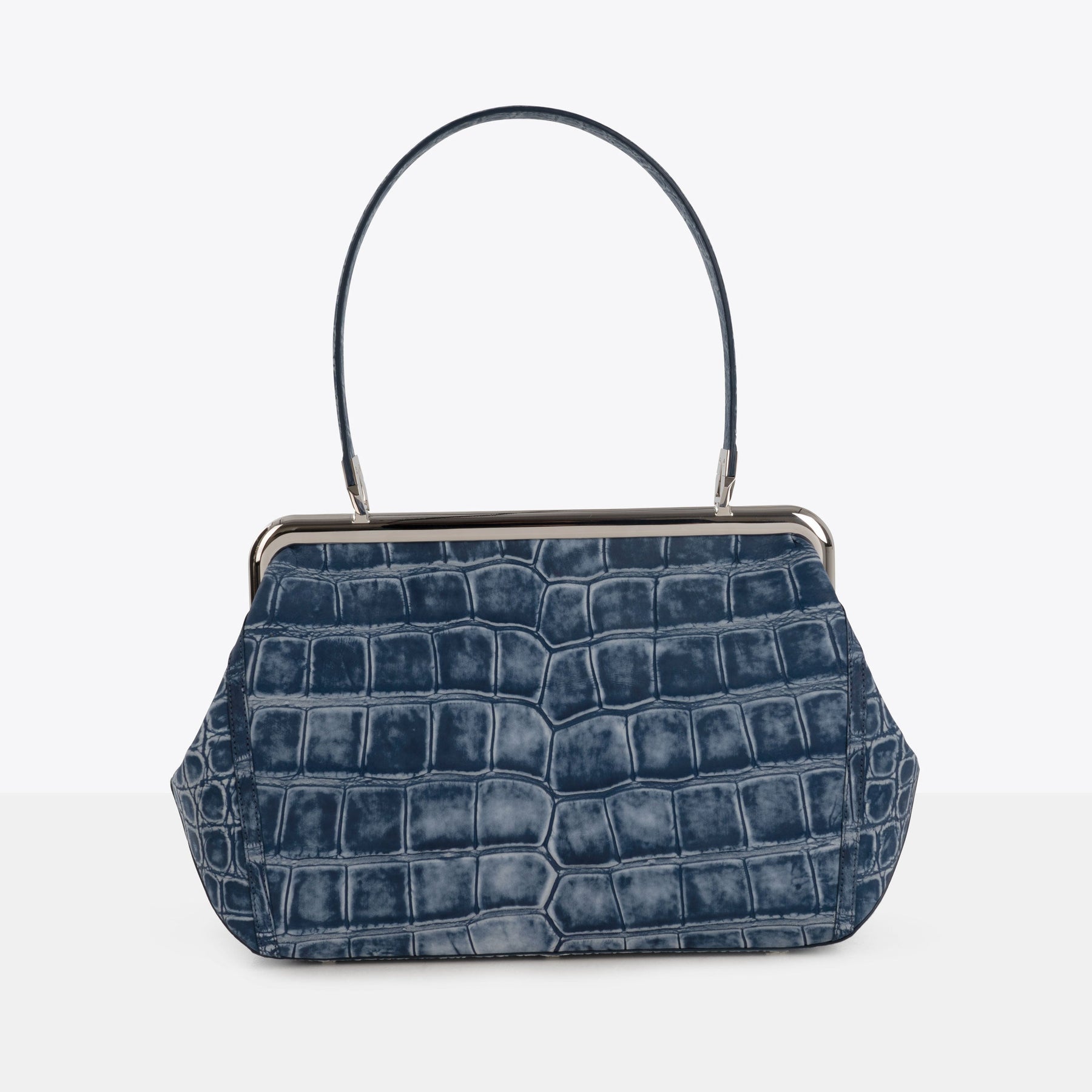 DOTTI Luna in Denim Alligator, Luxury Handbags. Made in Italy