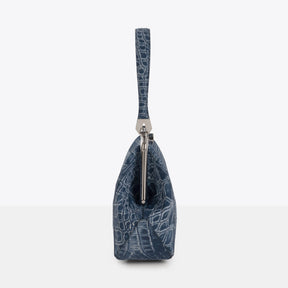 DOTTI Luna in Denim Alligator, Luxury Handbags. Made in Italy