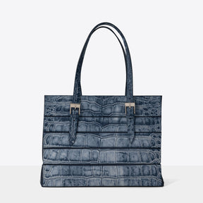 DOTTI Flora in Denim Crocodile, Luxury Handbags. Made in Italy