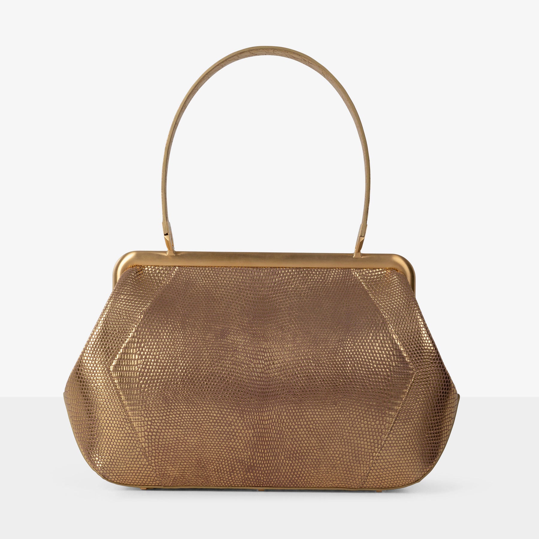DOTTI Luna in Gold Lizard and Alligator, Luxury Handbags.Made in Italy