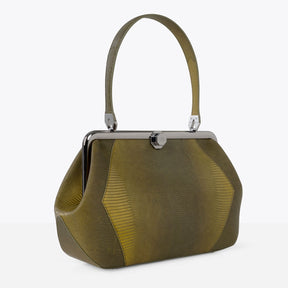 DOTTI Luna in Shaded Olive Lizard, Luxury Handbags.Made in Italy