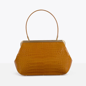 DOTTI Luna in Sunflower Crocodile, Luxury Handbags. Made in Italy