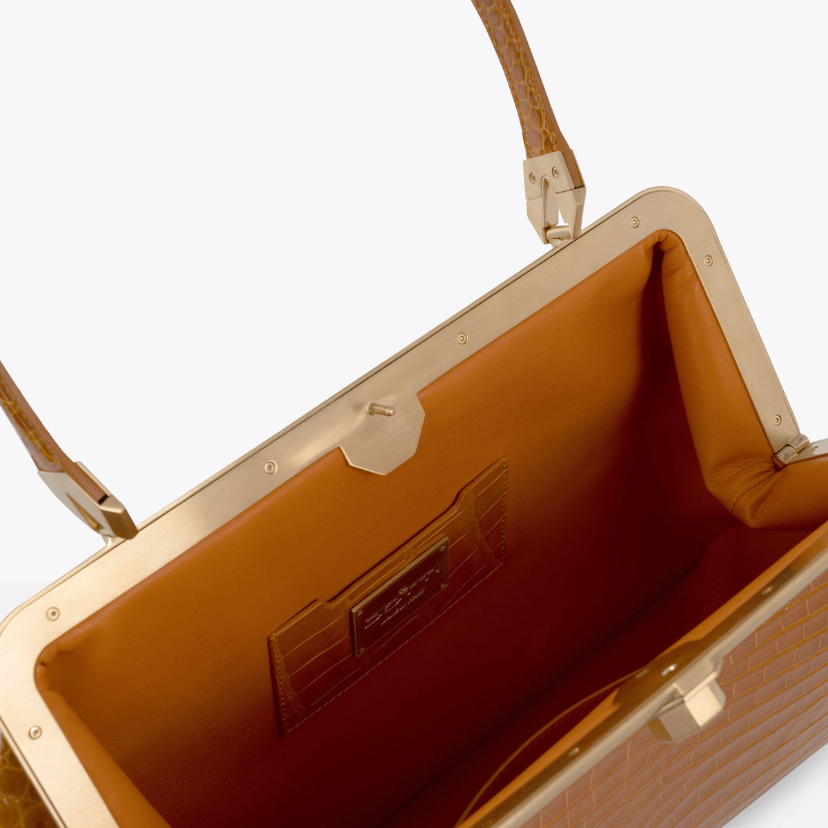 DOTTI Luna in Sunflower Crocodile,Luxury Handbags. Made in Italy