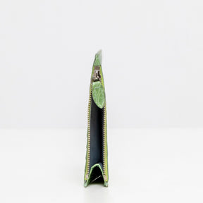 DOTTI Zipped Card Holder<br>Green Crocodile