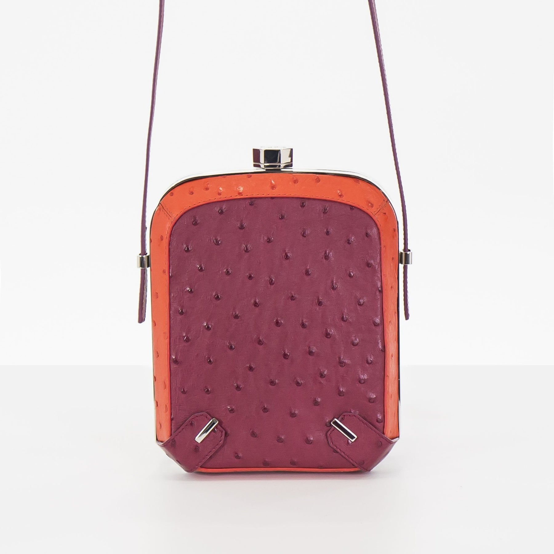 MINERVA in Raspberry Ostrich-DOTTI Luxury Handbag