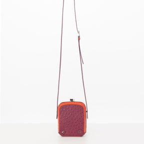 MINERVA in Raspberry Ostrich-DOTTI Luxury Handbag