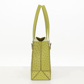 FLORA in Chartreuse Ostrich-DOTTI Luxury Handbags. Made in Italy