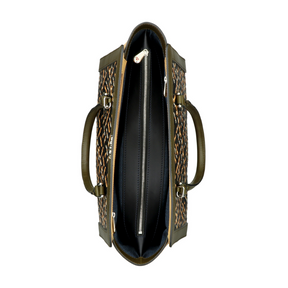 Braided Leather and Copper Handbag "Cistella" Evo