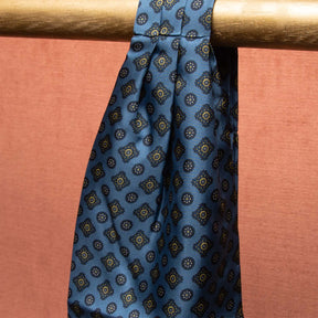 serà fine silk - Light Blue pattern Silk Ascot