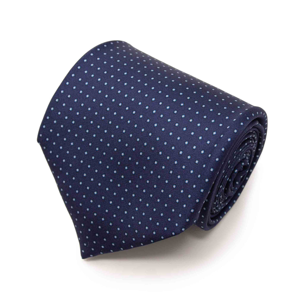 blue with light blue square dots silk tie
