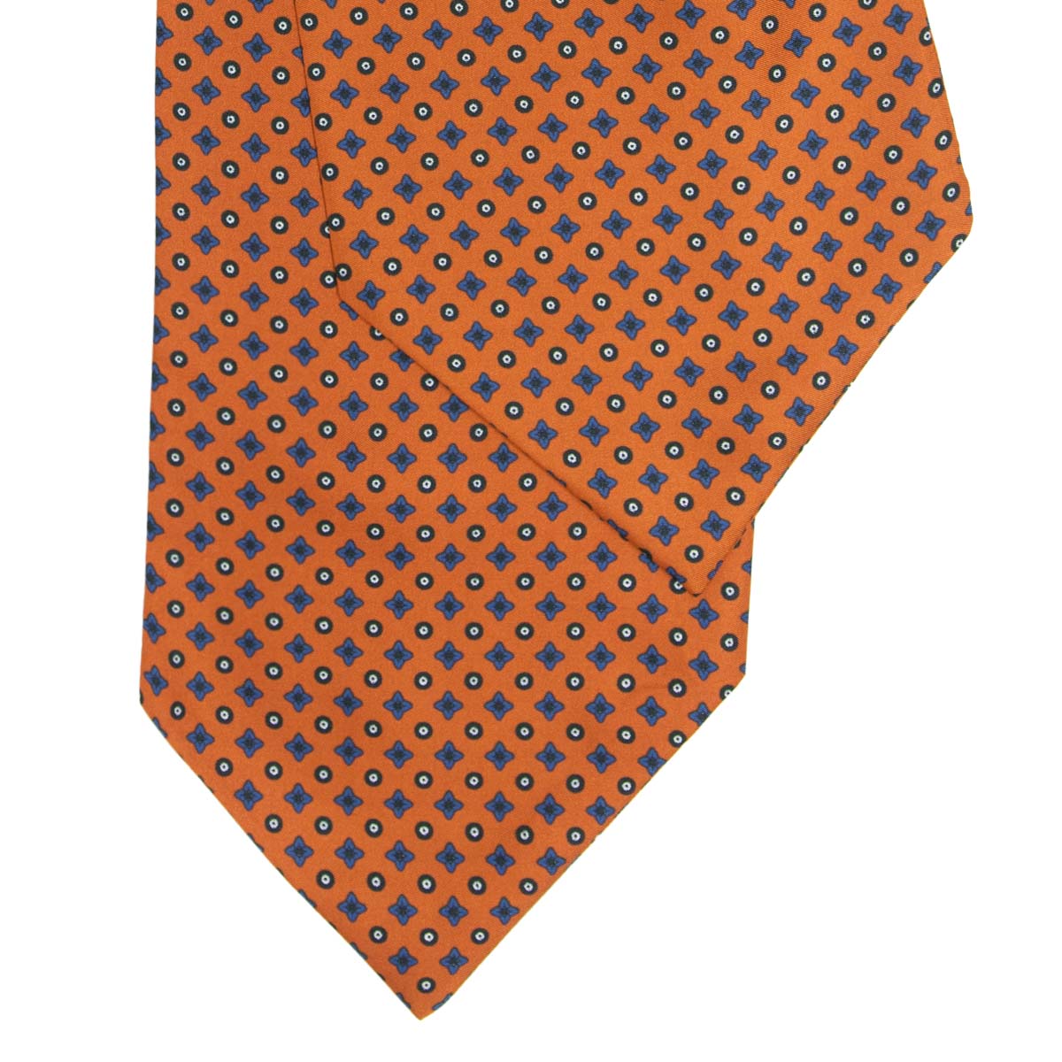 Orange Pattern Silk Ascot Serà Fine Silk